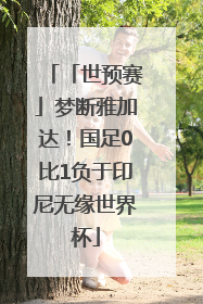 「世预赛」梦断雅加达！国足0比1负于印尼无缘世界杯