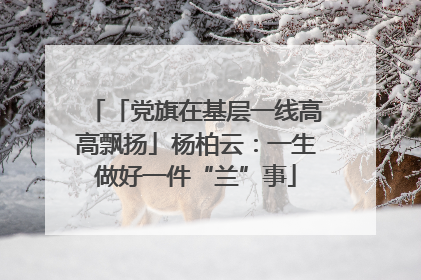 「党旗在基层一线高高飘扬」杨柏云：一生做好一件“兰”事