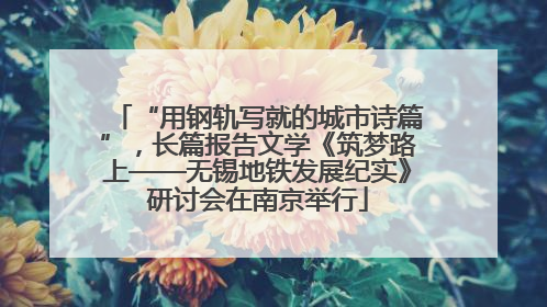 “用钢轨写就的城市诗篇”，长篇报告文学《筑梦路上——无锡地铁发展纪实》研讨会在南京举行