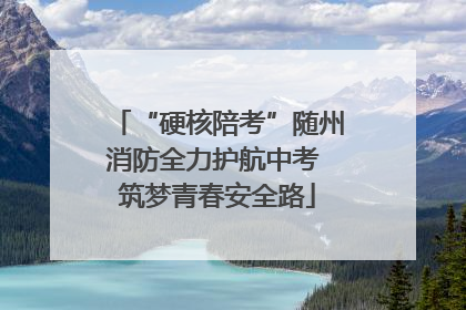 “硬核陪考”随州消防全力护航中考 筑梦青春安全路
