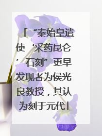 “秦始皇遣使‘采药昆仑’石刻”更早发现者为侯光良教授，其认为刻于元代