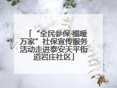 “全民参保·福暖万家”社保宣传服务活动走进泰安天平街道岩庄社区