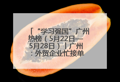 “学习强国”广州热榜（5月22日—5月28日）丨广州：外贸企业忙接单 港口码头忙出货