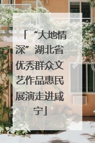 “大地情深”湖北省优秀群众文艺作品惠民展演走进咸宁
