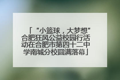 “小篮球，大梦想”合肥狂风公益校园行活动在合肥市第四十二中学南城分校圆满落幕