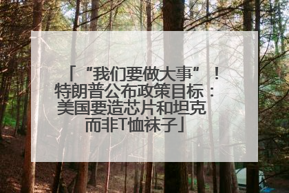 “我们要做大事”！特朗普公布政策目标：美国要造芯片和坦克 而非T恤袜子