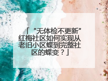 “无体检不更新”红梅社区如何实现从老旧小区蝶到完整社区的蝶变？