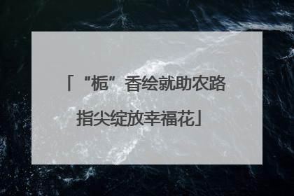 “栀”香绘就助农路 指尖绽放幸福花