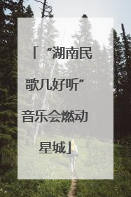 “湖南民歌几好听”音乐会燃动星城