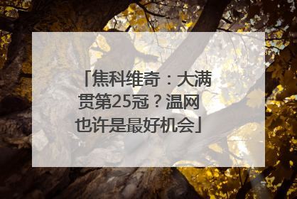 焦科维奇：大满贯第25冠？温网也许是最好机会