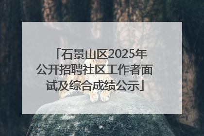石景山区2025年公开招聘社区工作者面试及综合成绩公示
