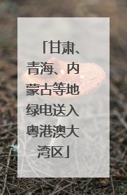 甘肃、青海、内蒙古等地绿电送入粤港澳大湾区