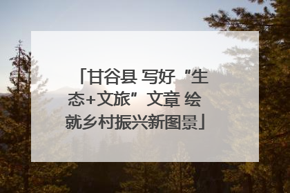 甘谷县 写好“生态+文旅”文章 绘就乡村振兴新图景