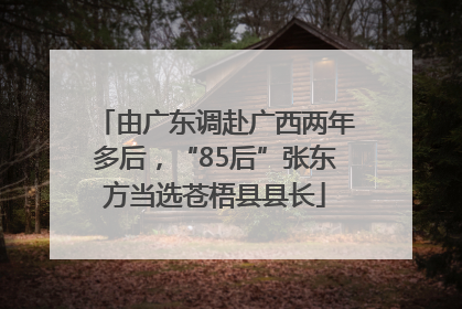 由广东调赴广西两年多后，“85后”张东方当选苍梧县县长