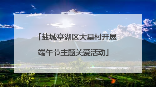 盐城亭湖区大星村开展端午节主题关爱活动