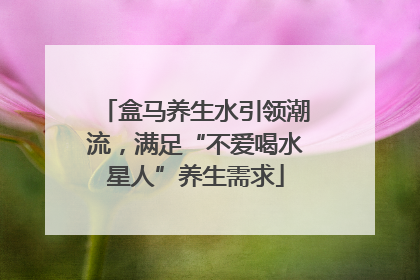 盒马养生水引领潮流，满足“不爱喝水星人”养生需求