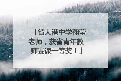 省大港中学鞠莹老师，获省青年教师赛课一等奖！