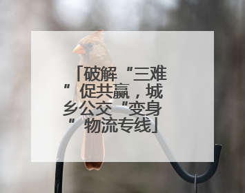 破解“三难”促共赢，城乡公交“变身”物流专线