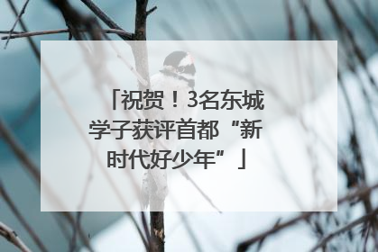 祝贺！3名东城学子获评首都“新时代好少年”