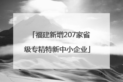 福建新增207家省级专精特新中小企业