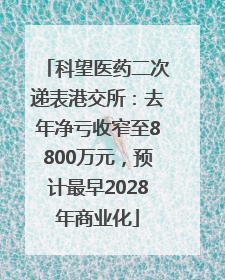 科望医药二次递表港交所：去年净亏收窄至8800万元，预计最早2028年商业化