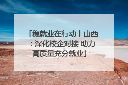 稳就业在行动丨山西：深化校企对接 助力高质量充分就业