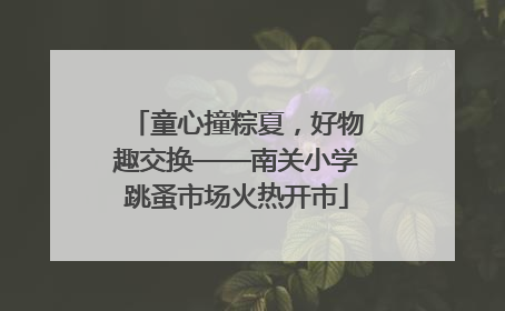 童心撞粽夏，好物趣交换——南关小学跳蚤市场火热开市