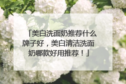 美白洗面奶推荐什么牌子好，美白清洁洗面奶哪款好用推荐！