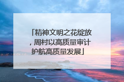精神文明之花绽放，周村以高质量审计护航高质量发展