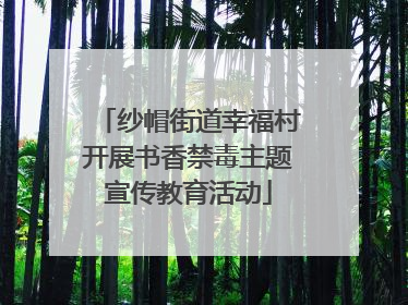 纱帽街道幸福村开展书香禁毒主题宣传教育活动