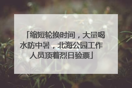 缩短轮换时间，大量喝水防中暑，北海公园工作人员顶着烈日验票