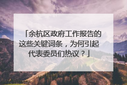 余杭区政府工作报告的这些关键词条，为何引起代表委员们热议？