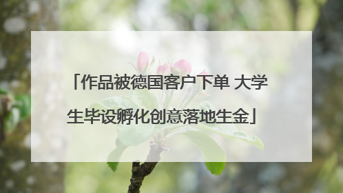 作品被德国客户下单 大学生毕设孵化创意落地生金