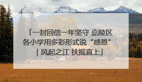 一封回信一年坚守 嘉陵区各小学用多彩形式说“感恩”｜风起之江 扶摇直上