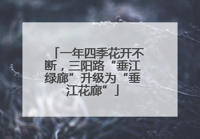 一年四季花开不断，三阳路“垂江绿廊”升级为“垂江花廊”
