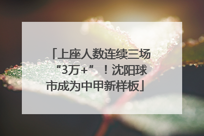 上座人数连续三场“3万+”！沈阳球市成为中甲新样板