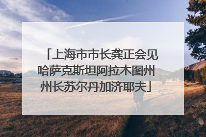 上海市市长龚正会见哈萨克斯坦阿拉木图州州长苏尔丹加济耶夫