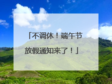不调休！端午节放假通知来了！