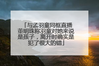 与孟羽童同框直播 董明珠称羽童对她来说是孩子，离开时确实是犯了很大的错