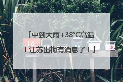 中到大雨+38℃高温！江苏出梅有消息了！