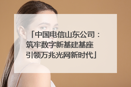 中国电信山东公司：筑牢数字新基建基座 引领万兆光网新时代