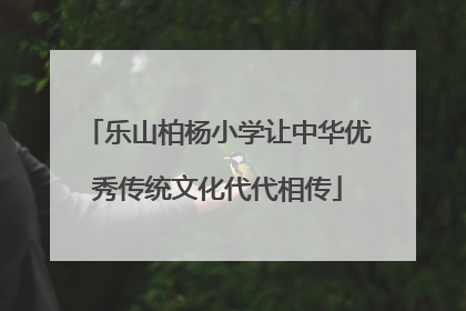 乐山柏杨小学让中华优秀传统文化代代相传