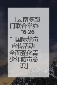 云南多部门联合举办“6·26”国际禁毒宣传活动 全面强化青少年防毒意识