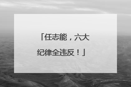 任志能，六大纪律全违反！