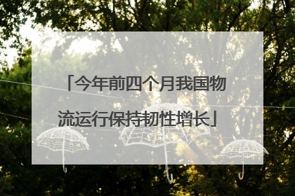 今年前四个月我国物流运行保持韧性增长