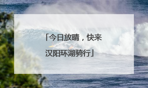 今日放晴，快来汉阳环湖骑行