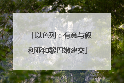 以色列：有意与叙利亚和黎巴嫩建交