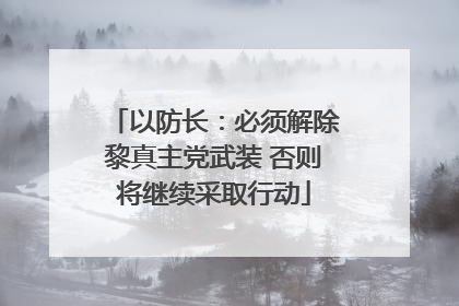 以防长：必须解除黎真主党武装 否则将继续采取行动