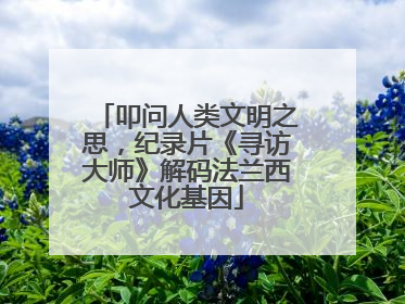 叩问人类文明之思，纪录片《寻访大师》解码法兰西文化基因
