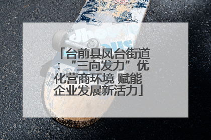 台前县凤台街道：“三向发力”优化营商环境 赋能企业发展新活力